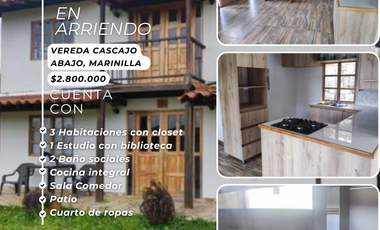 SE ARRIENDA CASA FINCA EN MARINILLA, VEREDA CASCAJO ABAJO