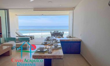 Depto frente al mar, con terraza y 4 recámaras