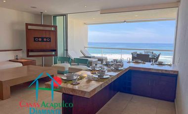 Depto frente al mar, con terraza y 4 recámaras