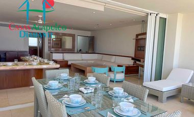Depto frente al mar, con terraza y 4 recámaras