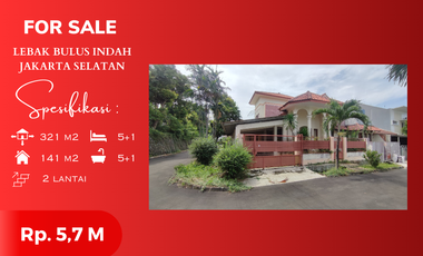 DIJUAL CEPAT! Rumah Hook 2 Lantai di Komplek Lebak Bulus Indah, SHM Harga Menarik