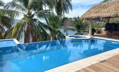CASA DE PLAYA, AMUEBLADA, EN VENTA, PENINSULA DE SANTIAGO, MANZANILLO, COL.