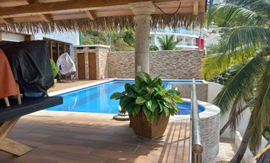 CASA DE PLAYA, AMUEBLADA, EN VENTA, PENINSULA DE SANTIAGO, MANZANILLO, COL.