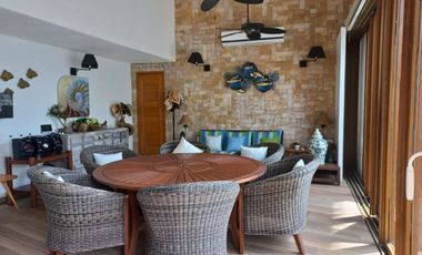 CASA DE PLAYA, AMUEBLADA, EN VENTA, PENINSULA DE SANTIAGO, MANZANILLO, COL.