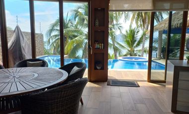 CASA DE PLAYA, AMUEBLADA, EN VENTA, PENINSULA DE SANTIAGO, MANZANILLO, COL.