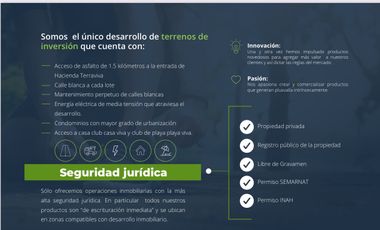 TERRENO EN VENTA CIUDAD DEPORTIVA,  HACIENDA TERRAVIVA,TELCHAC ,MERIDA YUCATAN