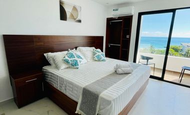 Estudio en venta con vista al mar, amueblado en Puerto Morelos