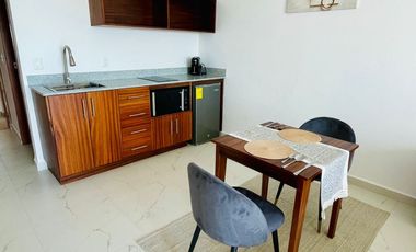 Estudio en venta con vista al mar, amueblado en Puerto Morelos