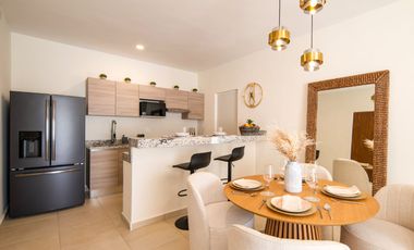 Departamento en venta en Puerto Morelos con Albercas, Gimnasio y Seguridad