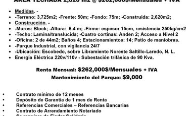 Bodega en Renta en Escobedo