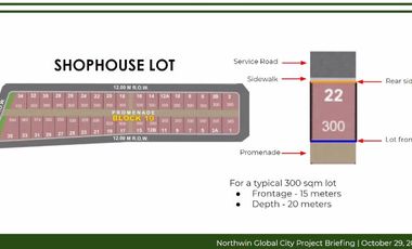 Shophouse/Commercial Lot For Sale in Northwin Global City - Bulacan