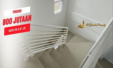 RUMAH CLUSTER MUSLIM 2 LANTAI 800 JUTA-AN AKSES TOL, LRT, KRL BEKASI TIMUR