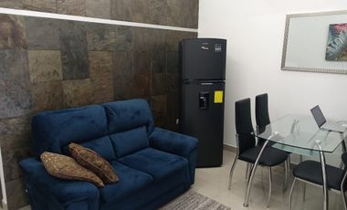 Suite amueblada de alquiler en Kennedy Norte, 1 parqueo, piscina y BBQ.