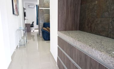 Suite amueblada de alquiler en Kennedy Norte, 1 parqueo, piscina y BBQ.