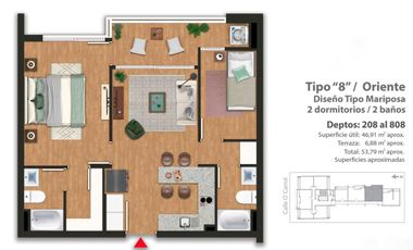 Arriendo Depto. Nuevo, Piso 3, 2d Y 2b, Centro De Rancagua