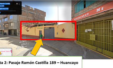Vendo Terreno en Pasaje Ramon Castilla, Huancayo