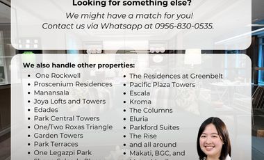 For Sale: Rockwell Edades West 3 Bedroom Flat (Direct Buyers Only) Proscenium Lincoln Tower, Makati City Joya Lofts and Towers, Rizal Tower, Luna Gard