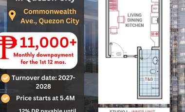 For as low as 11,000 pesos, you can avail a condo unit in Commonwealth Avenue, Quezon City