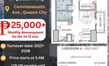 For as low as 11,000 pesos, you can avail a condo unit in Commonwealth Avenue, Quezon City