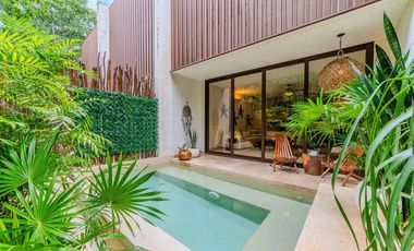 Vista verde garantizada! Exclusiva Propiedad de 2 recámaras con Jardín y Alberca en Luum Zama, Aldea Zama