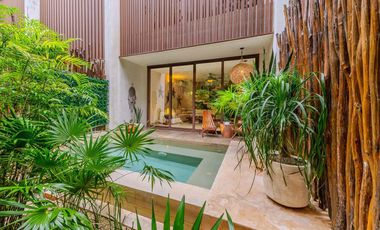 Vista verde garantizada! Exclusiva Propiedad de 2 recámaras con Jardín y Alberca en Luum Zama, Aldea Zama