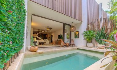 Vista verde garantizada! Exclusiva Propiedad de 2 recámaras con Jardín y Alberca en Luum Zama, Aldea Zama