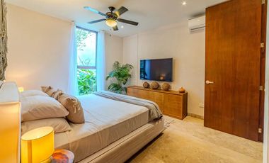 Vista verde garantizada! Exclusiva Propiedad de 2 recámaras con Jardín y Alberca en Luum Zama, Aldea Zama