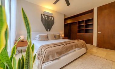 Vista verde garantizada! Exclusiva Propiedad de 2 recámaras con Jardín y Alberca en Luum Zama, Aldea Zama