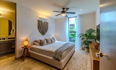 Vista verde garantizada! Exclusiva Propiedad de 2 recámaras con Jardín y Alberca en Luum Zama, Aldea Zama