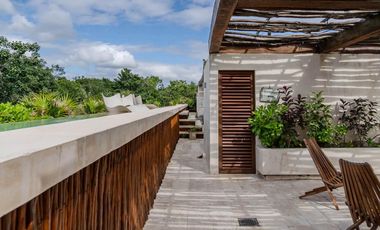 Vista verde garantizada! Exclusiva Propiedad de 2 recámaras con Jardín y Alberca en Luum Zama, Aldea Zama