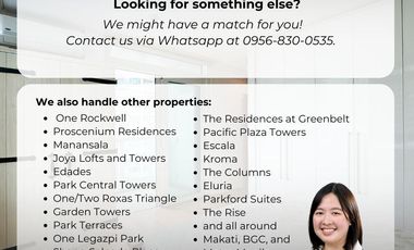 FOR SALE: Makati 1BR Unit at Park Terraces - Makati Grand Midori Makati, The Residences at Greenbelt, One Rockwell, The Shang Grand Tower, Shang Salce