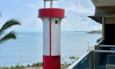 Ballenita - Punta Faro, amplio y moderno departamento frente al mar con balcón y dentro de condominio privado