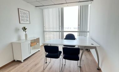 OFICINA AMUEBLADA TOTALMENTE EQUIPADA CON ÁREAS COMUNES Y AMENIDADES LISTA PARA EMPEZAR A TRABAJAR