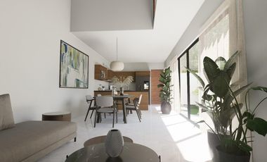 CASA FUNCIONAL CON UNA REC. ABAJO Y DOBLE ALTURA Y AMPLIO JARDIN