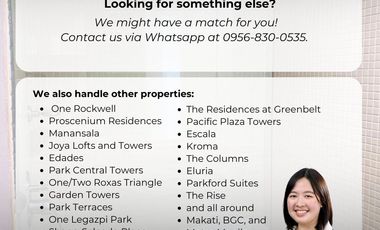 FOR SALE: The Manansala, Rockwell Studio Condo Unit at , Makati (Direct Buyers Only) - Proscenium Lincoln Tower, Makati City Joya Lofts and Towers