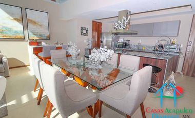 Departamento en venta con roof garden, jacuzzi y extraordinaria vista al mar.