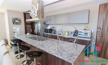 Departamento en venta con roof garden, jacuzzi y extraordinaria vista al mar.