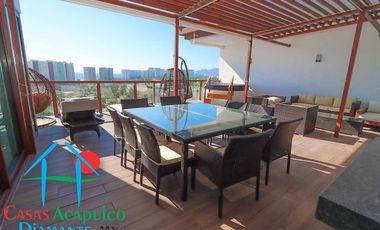 Departamento en venta con roof garden, jacuzzi y extraordinaria vista al mar.