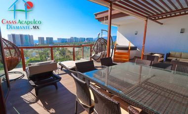 Departamento en venta con roof garden, jacuzzi y extraordinaria vista al mar.