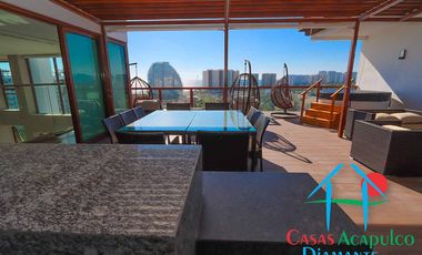 Departamento en venta con roof garden, jacuzzi y extraordinaria vista al mar.