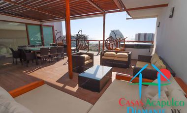 Departamento en venta con roof garden, jacuzzi y extraordinaria vista al mar.