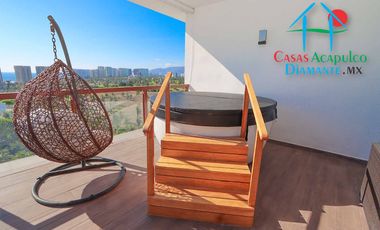 Departamento en venta con roof garden, jacuzzi y extraordinaria vista al mar.