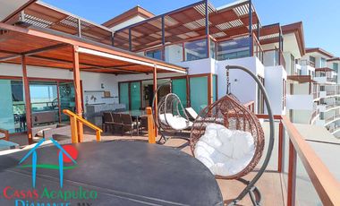 Departamento en venta con roof garden, jacuzzi y extraordinaria vista al mar.