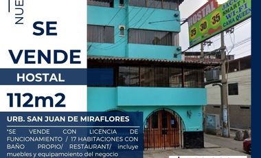 SE VENDE HOSTAL EN FUNCIONAMIENTO