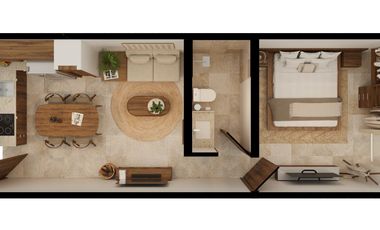 Departamento 1R en venta en Pionera, Conkal.