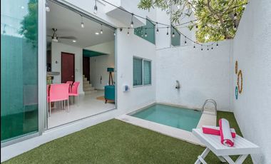 HERMOSA VILLA AMUEBLADA EN VENTA A UNA CUADRA DE LA PLAYA EN CHICXULUB PUERTO