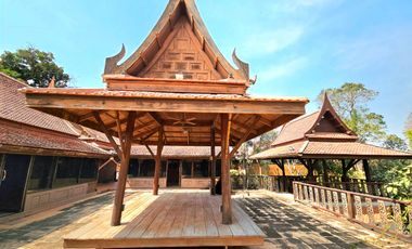 For rent: Traditional Thai-style house by the Chao Phraya River, Ayutthaya. Prime location, ideal for a restaurant,boutique hotel,or café.rent 110K