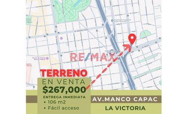 ID: 1126423 🛑 Ocasión - Vendo Terreno Con Casa – Av. Manco Capac– La Victoria