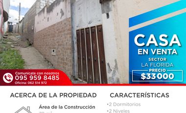 CASA EN VENTA LA FLORIDA, IBARRA