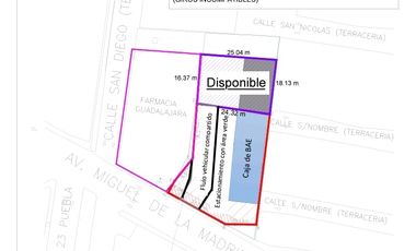 EN RENTA TERRENO COMERCIAL  JUNTO A DOS COMERCIOS ANCLA CERCA CALLE 16 DE SEPTIEMBRE